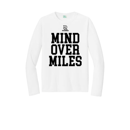 MIND OVER MILES (Black) - Long Sleeve Performance Tee