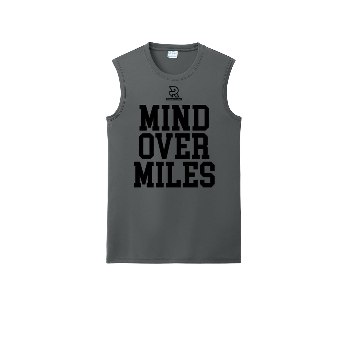 MIND OVER MILES (Black) - Sleeveless Performance Tee