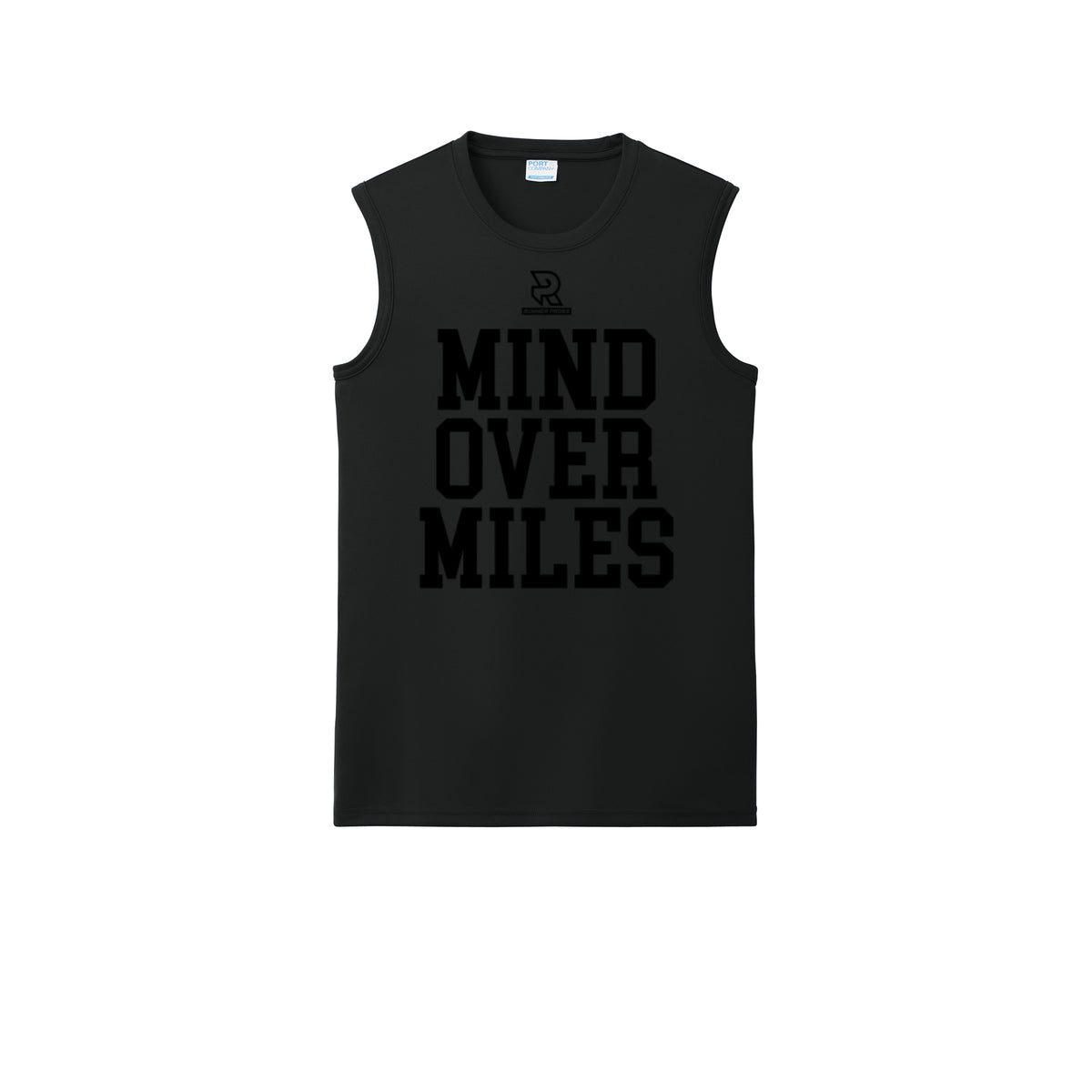 MIND OVER MILES (Black) - Sleeveless Performance Tee