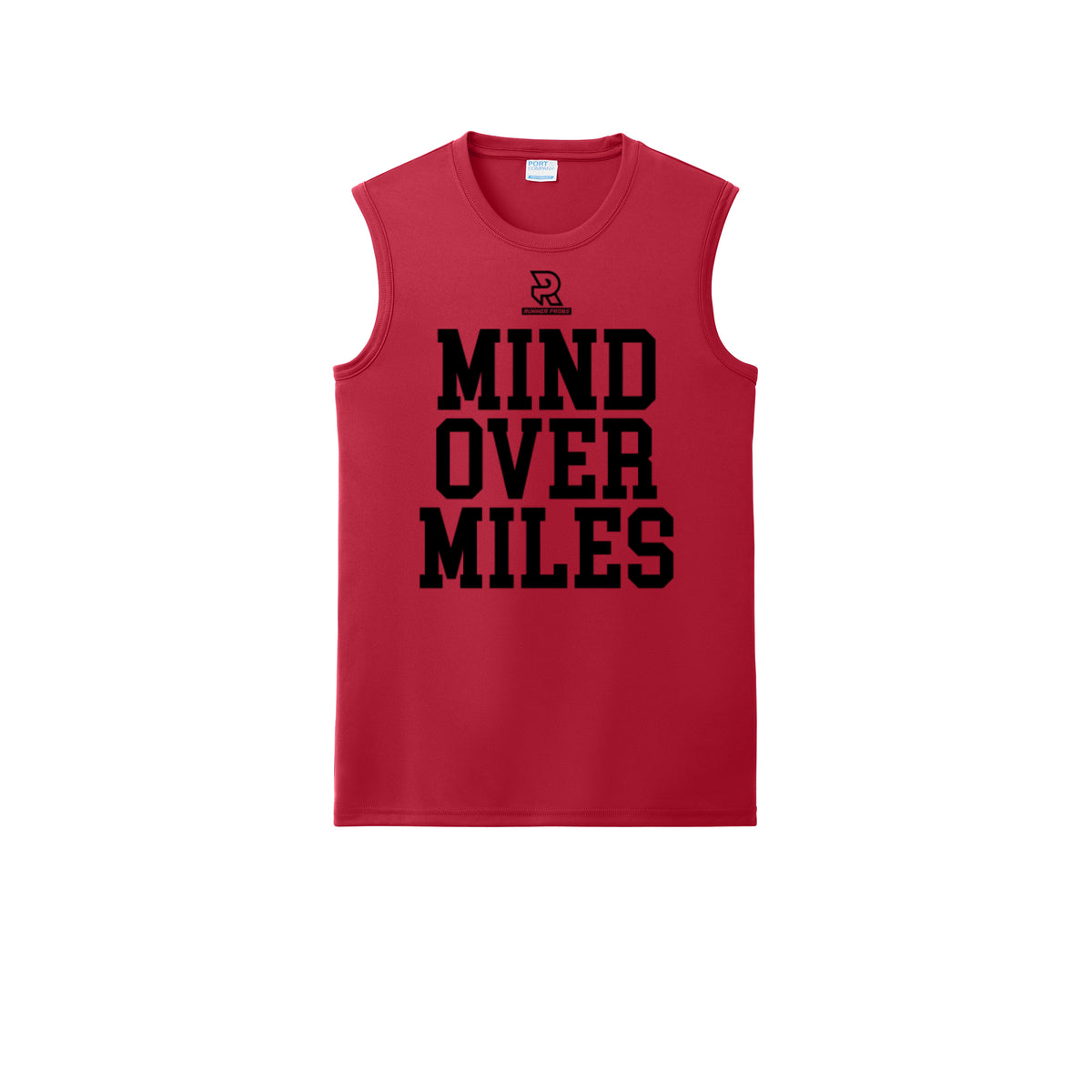 MIND OVER MILES (Black) - Sleeveless Performance Tee