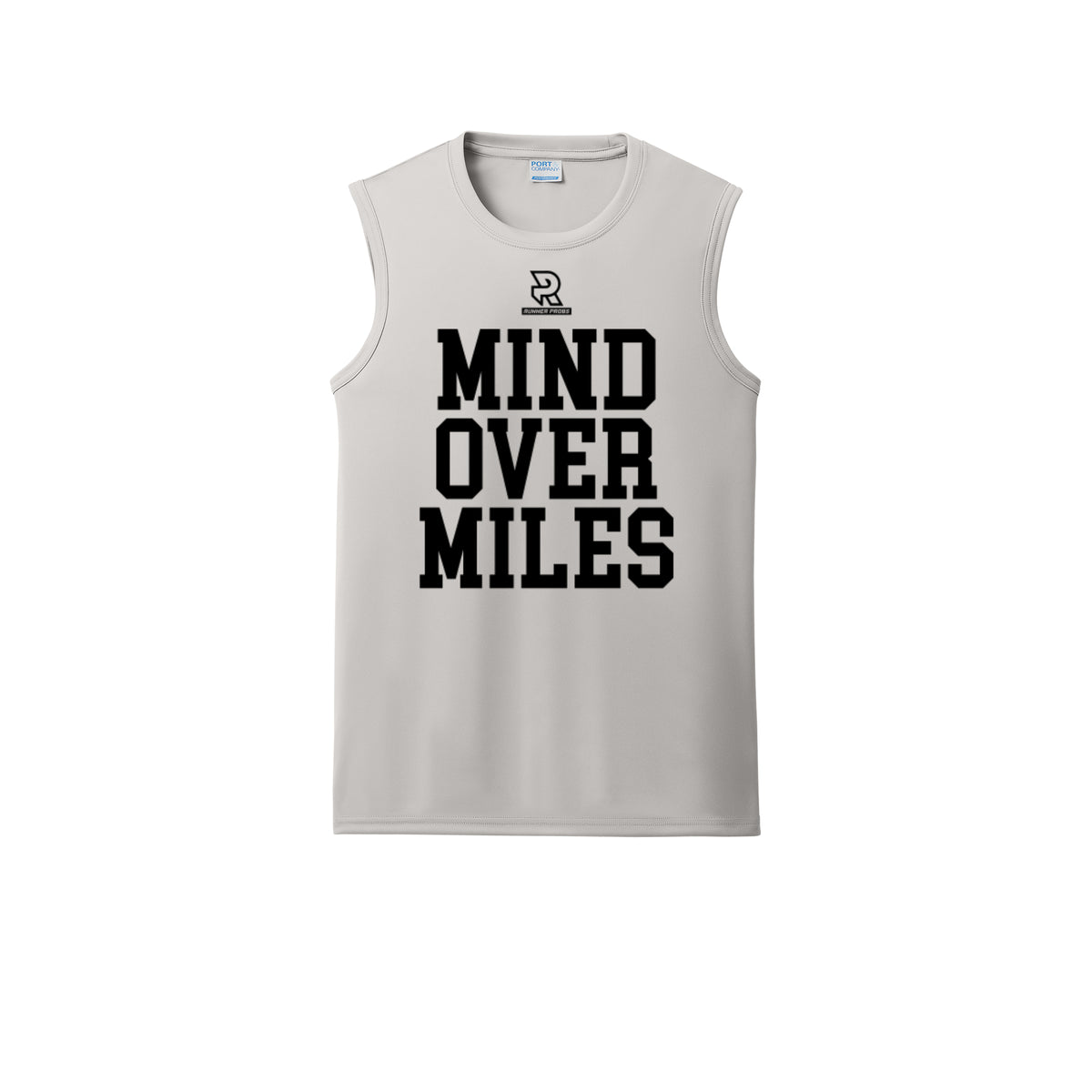 MIND OVER MILES (Black) - Sleeveless Performance Tee