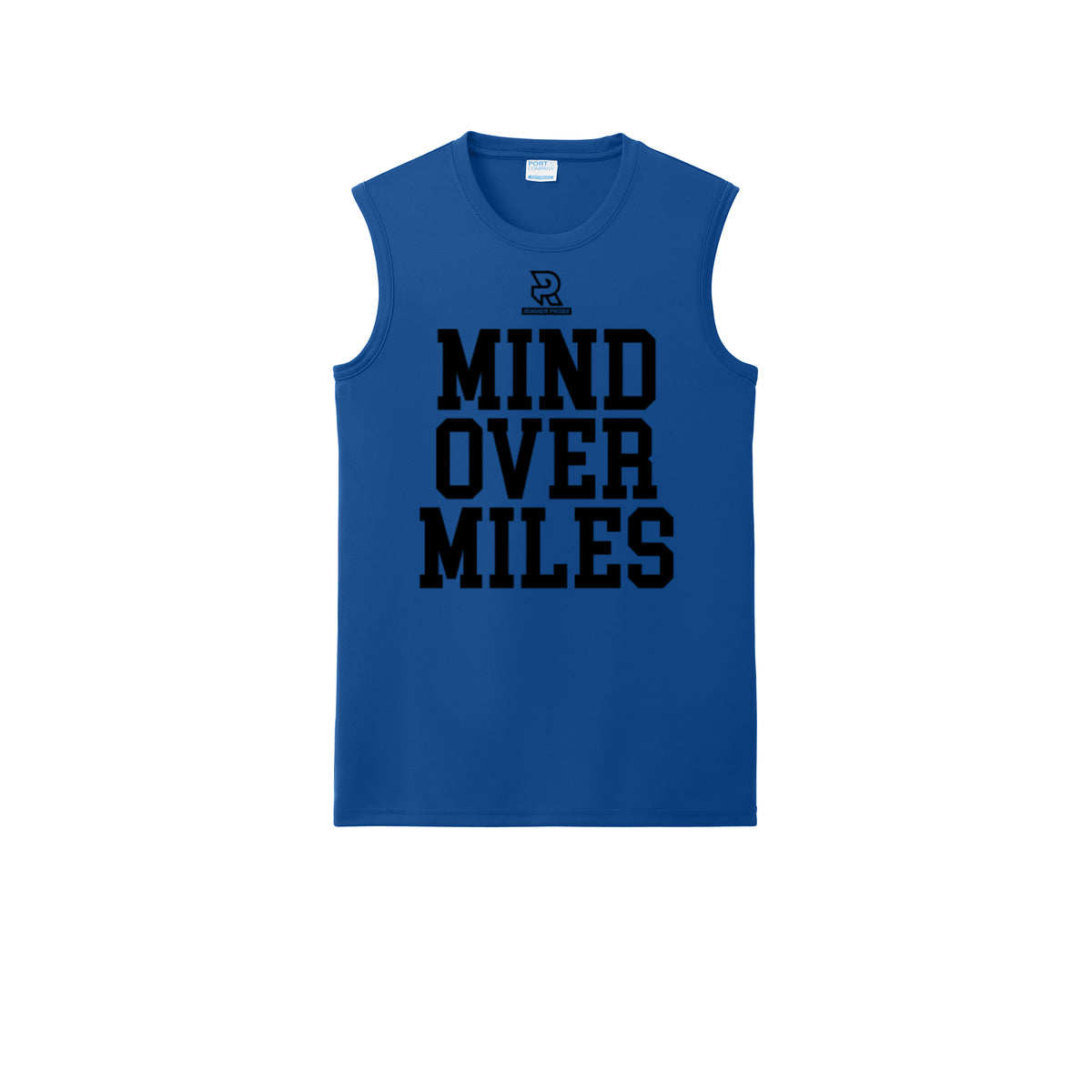 MIND OVER MILES (Black) - Sleeveless Performance Tee