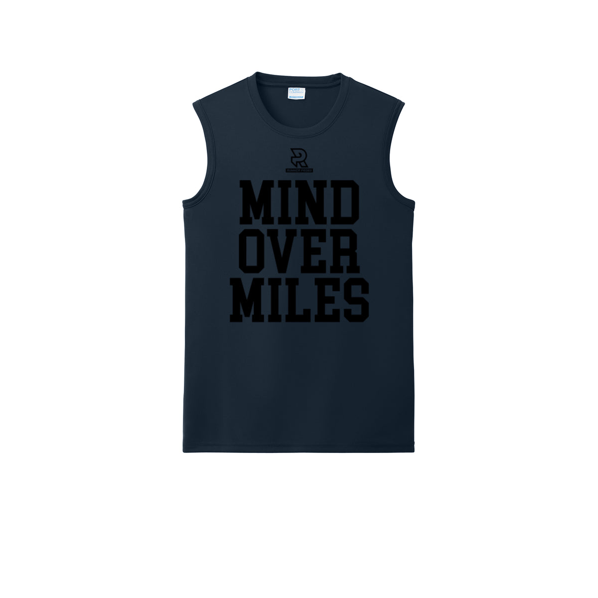 MIND OVER MILES (Black) - Sleeveless Performance Tee