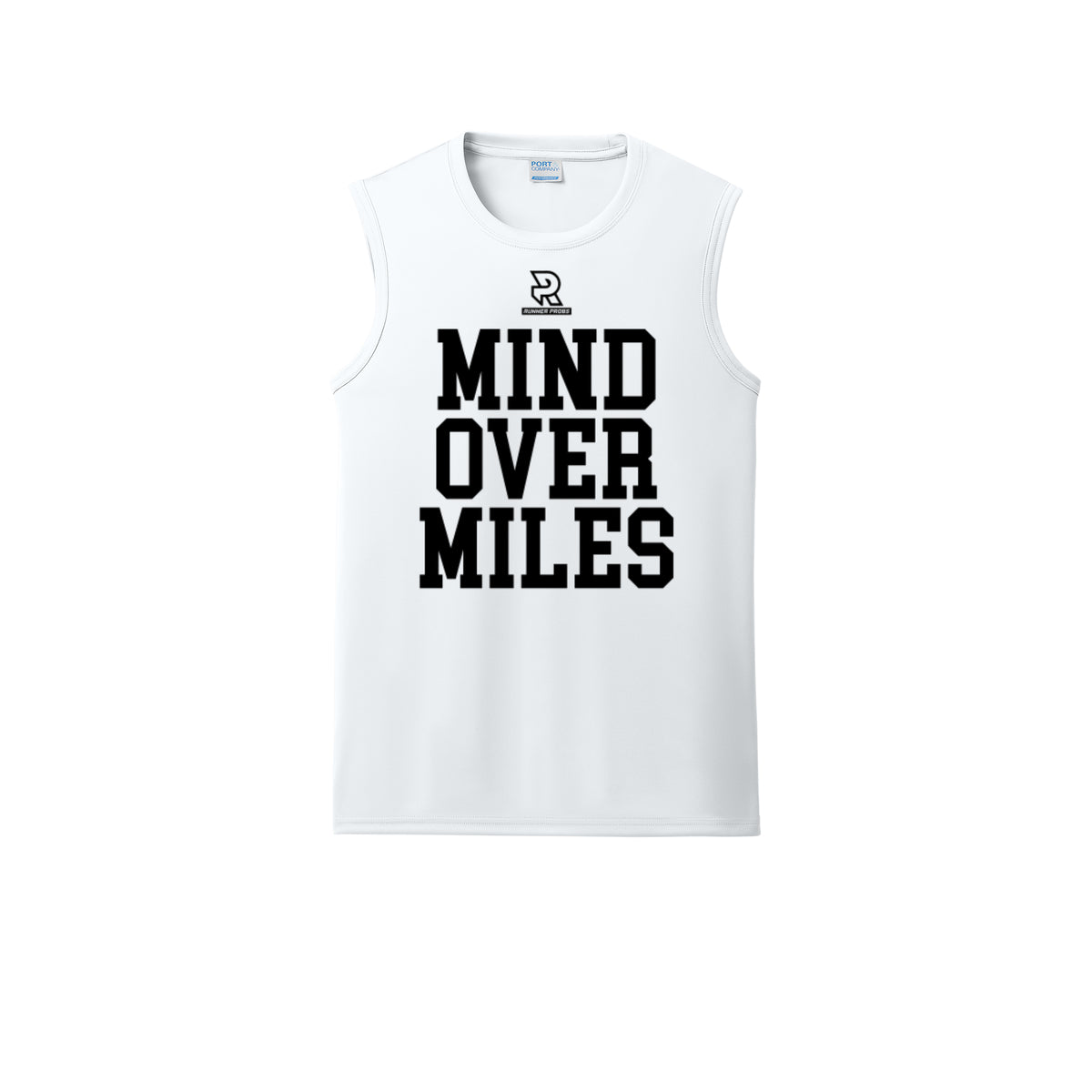 MIND OVER MILES (Black) - Sleeveless Performance Tee