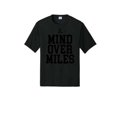 MIND OVER MILES (Black) - Short Sleeve Performance Tee