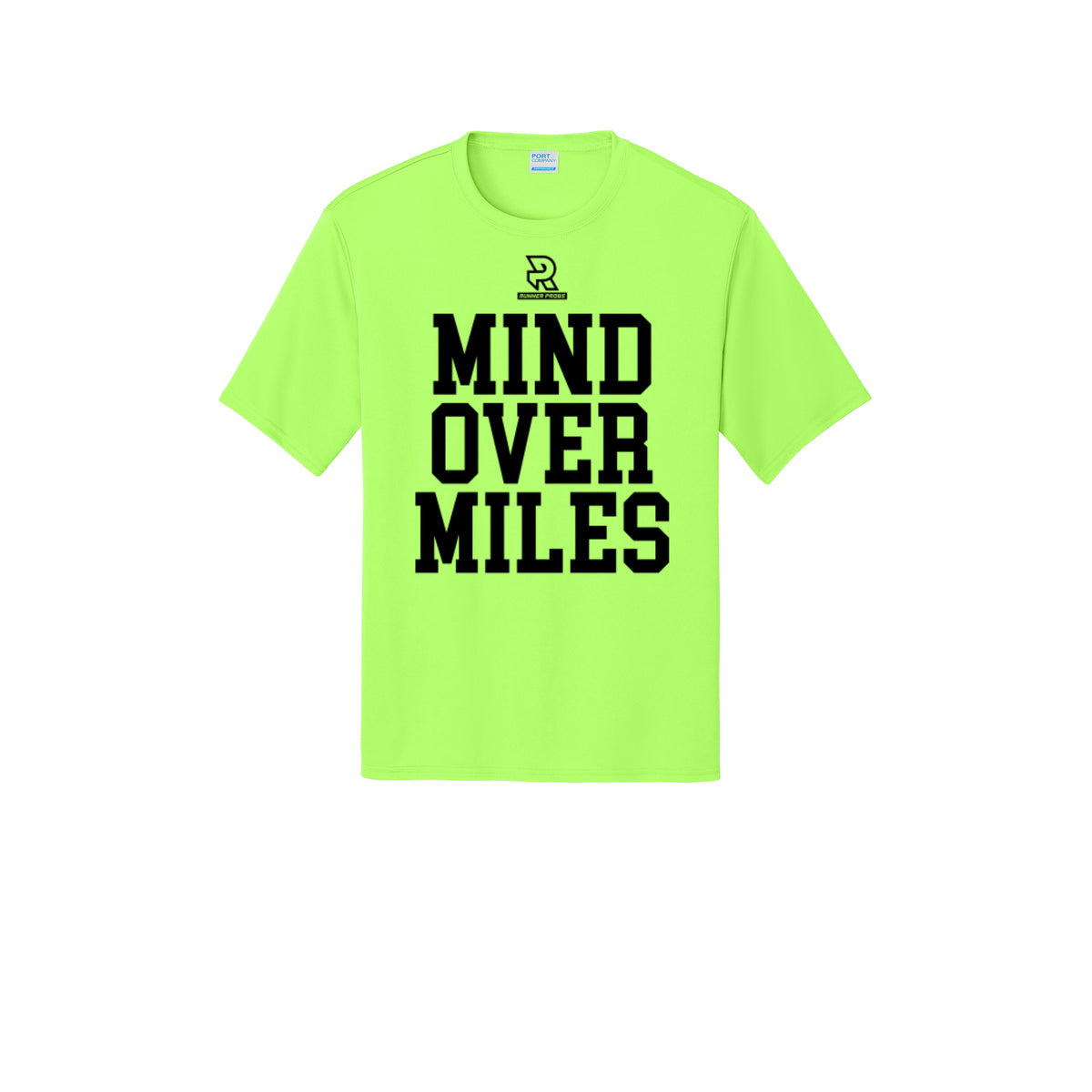 MIND OVER MILES (Black) - Short Sleeve Performance Tee