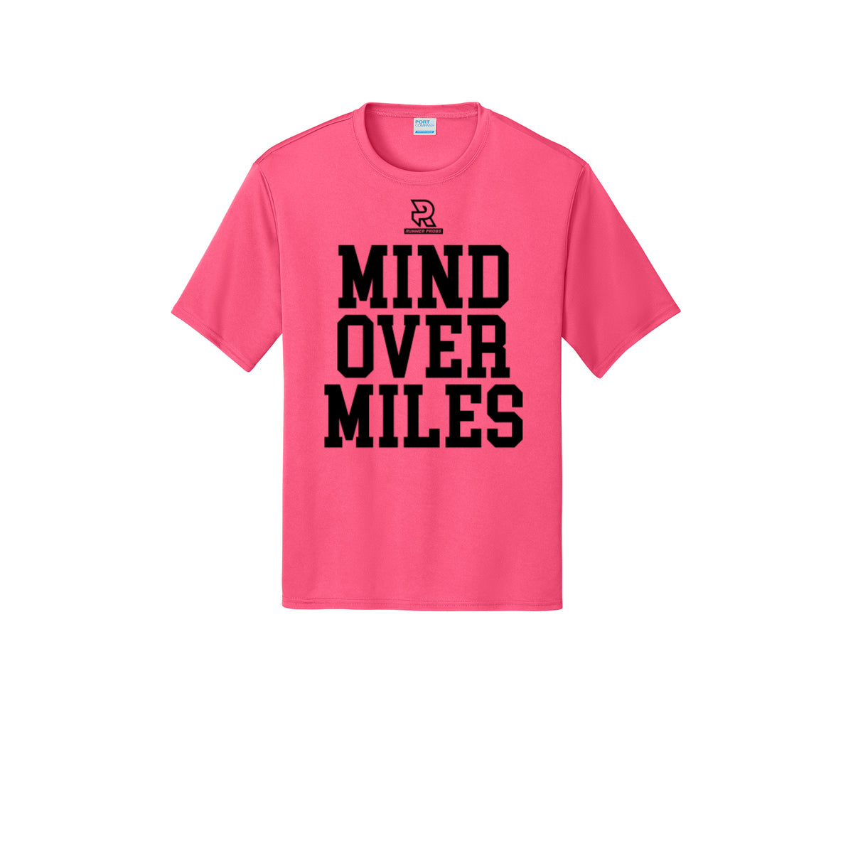 MIND OVER MILES (Black) - Short Sleeve Performance Tee