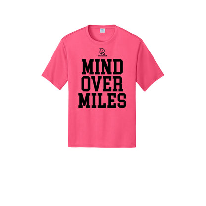MIND OVER MILES (Black) - Short Sleeve Performance Tee