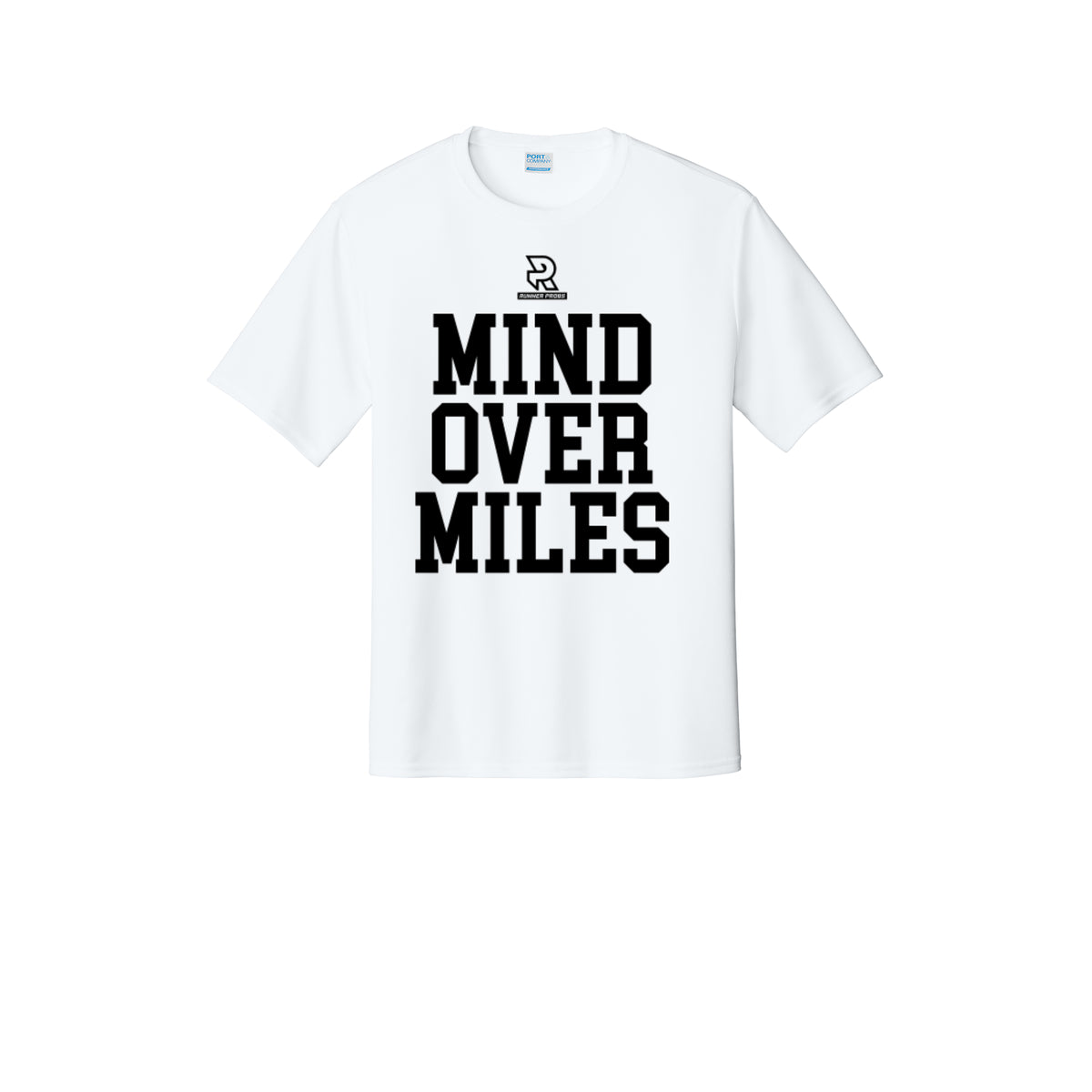 MIND OVER MILES (Black) - Short Sleeve Performance Tee