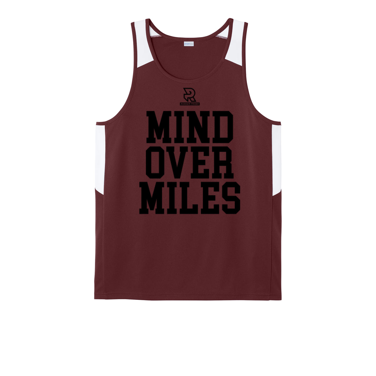 MIND OVER MILES (Black) - Mens Club Track Tank