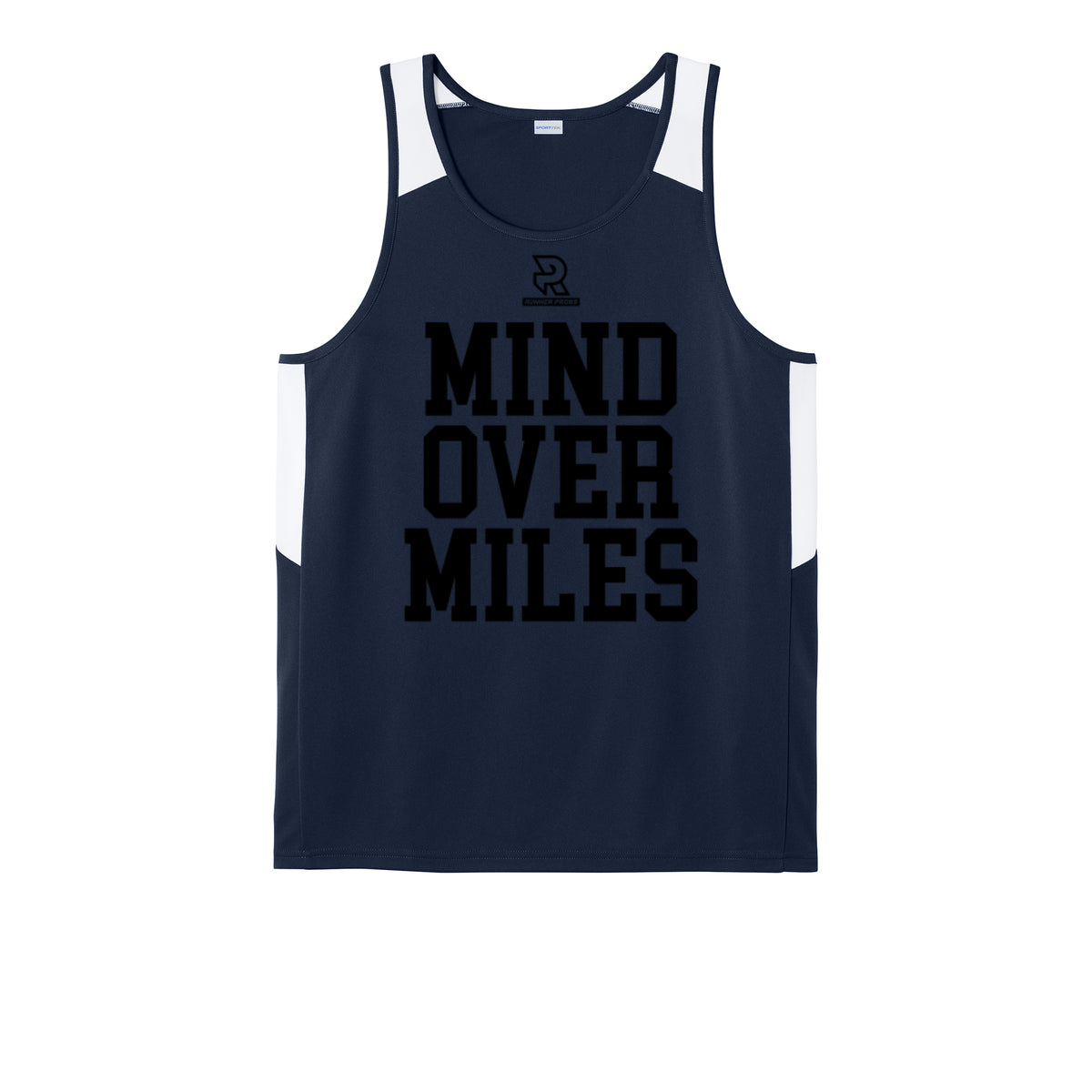 MIND OVER MILES (Black) - Mens Club Track Tank