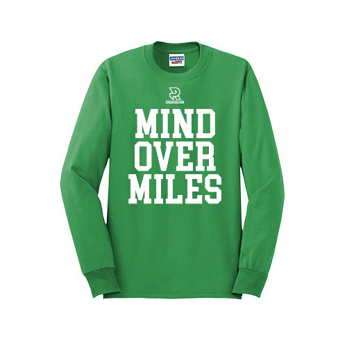 MIND OVER MILES (White) - Long Sleeve 50/50 Tee