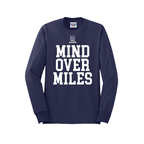 MIND OVER MILES (White) - Long Sleeve 50/50 Tee