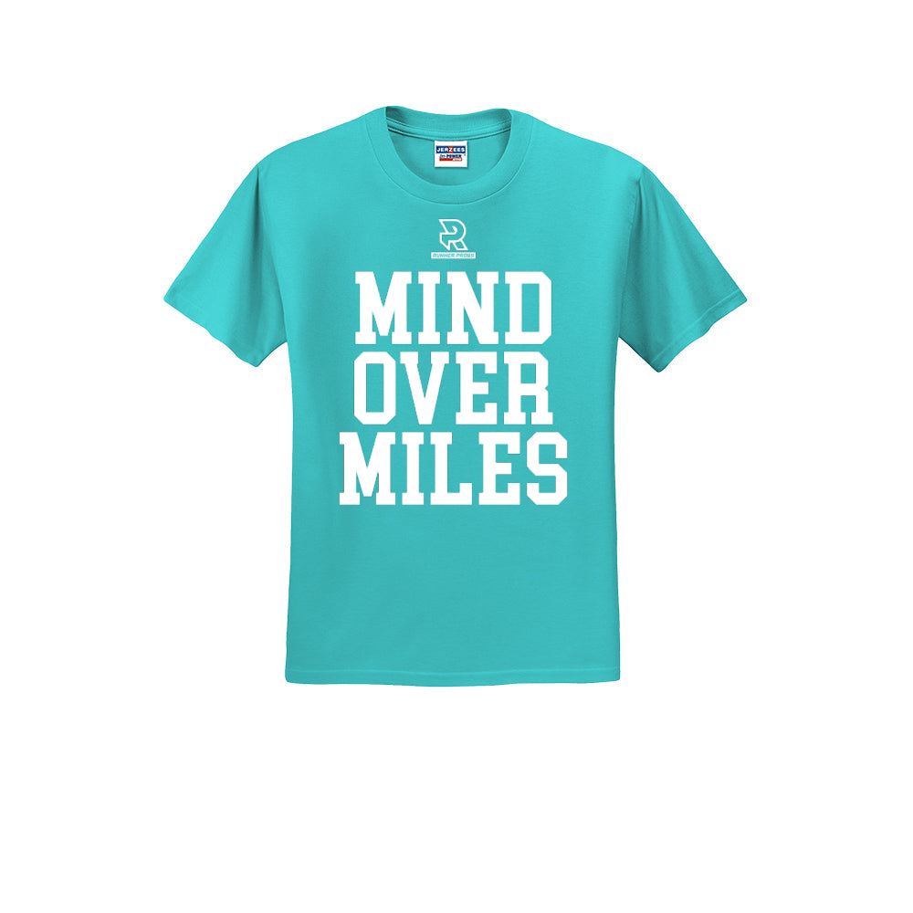 MIND OVER MILES (White) - Short Sleeve 50/50 Tee