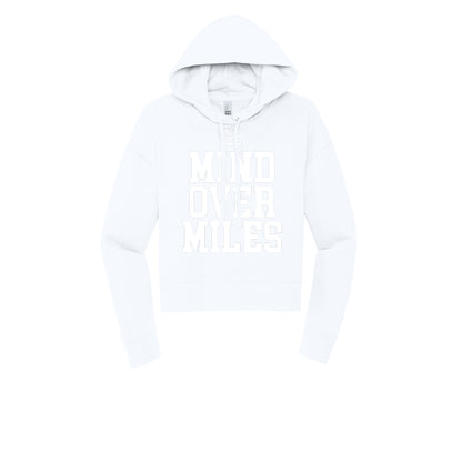 MIND OVER MILES (White) - Womens Fleece Hoodie