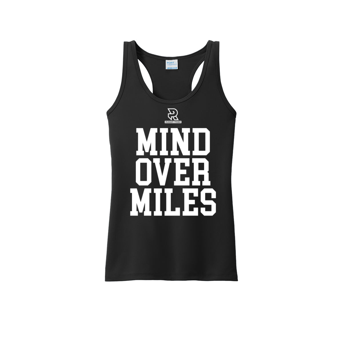 MIND OVER MILES (White) - Womens Performance Tank
