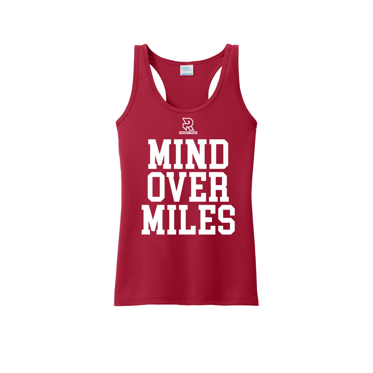 MIND OVER MILES (White) - Womens Performance Tank