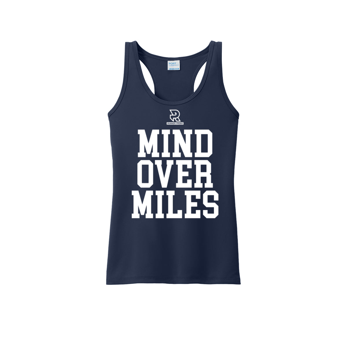 MIND OVER MILES (White) - Womens Performance Tank