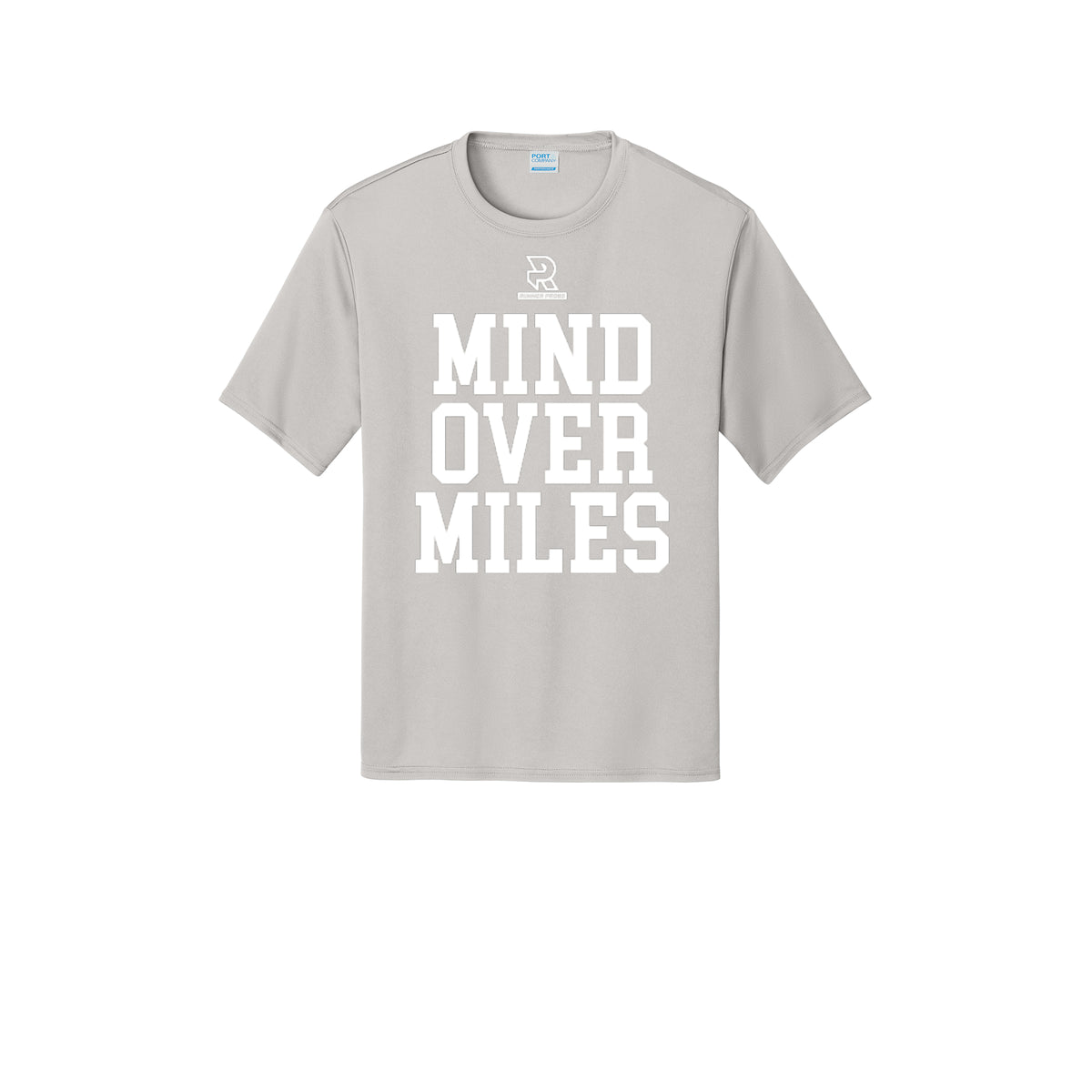 MIND OVER MILES (White) - Short Sleeve Performance Tee