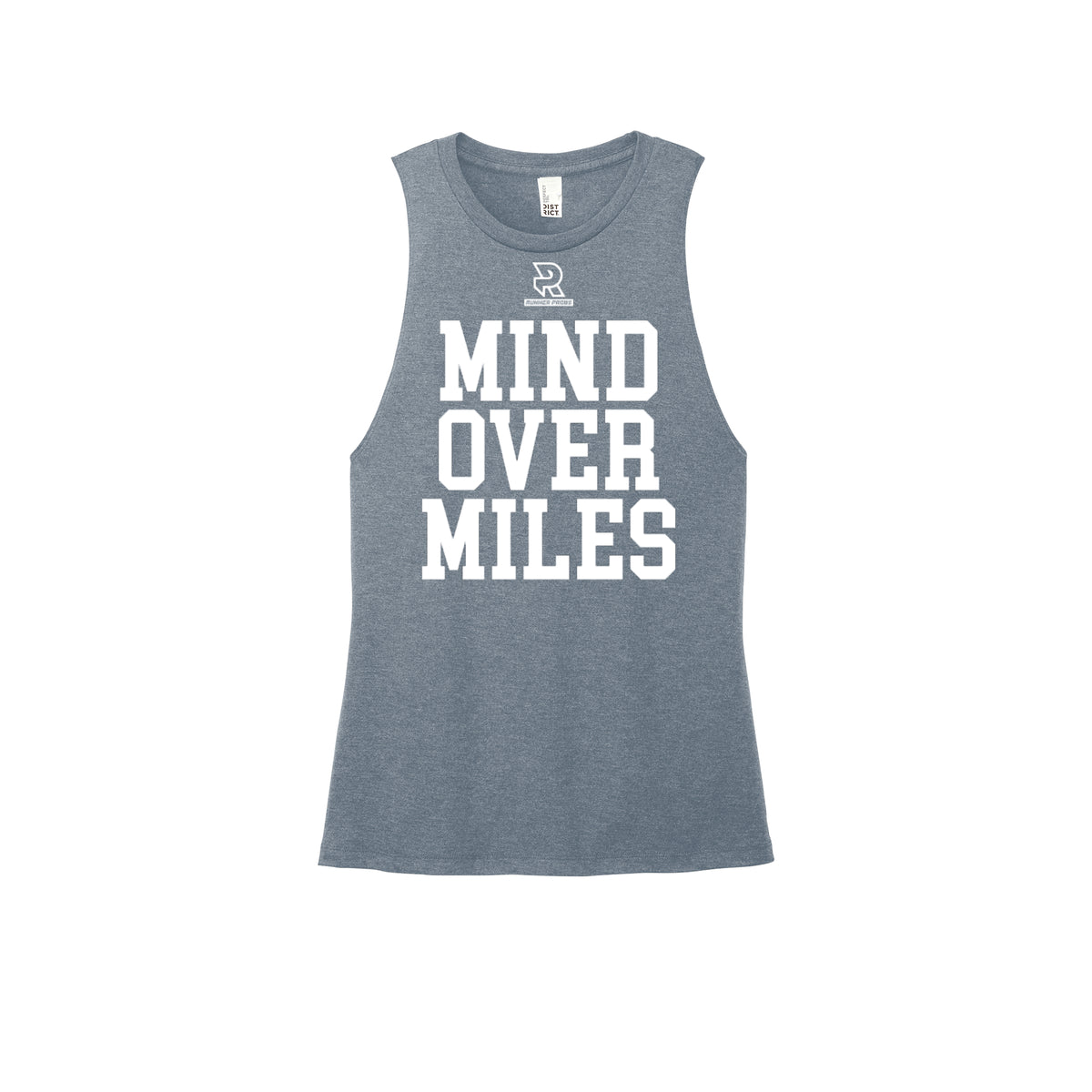 MIND OVER MILES (White) - Womens Perfect Tri Muscle Tank
