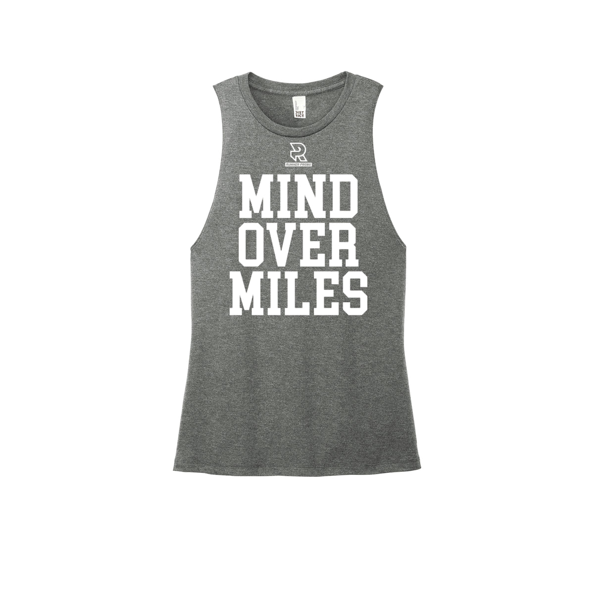 MIND OVER MILES (White) - Womens Perfect Tri Muscle Tank