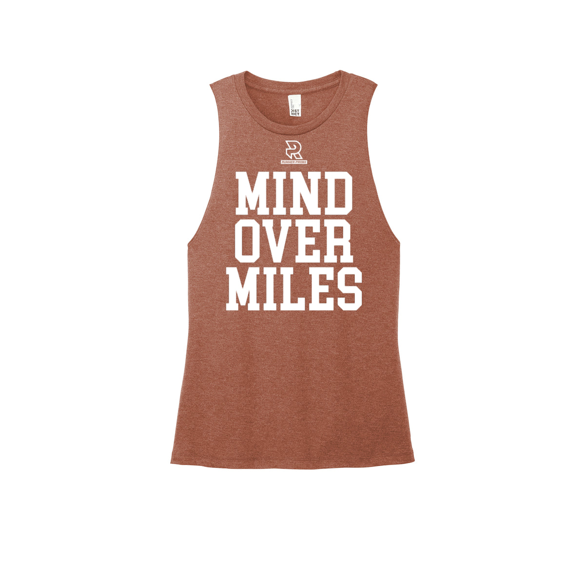 MIND OVER MILES (White) - Womens Perfect Tri Muscle Tank