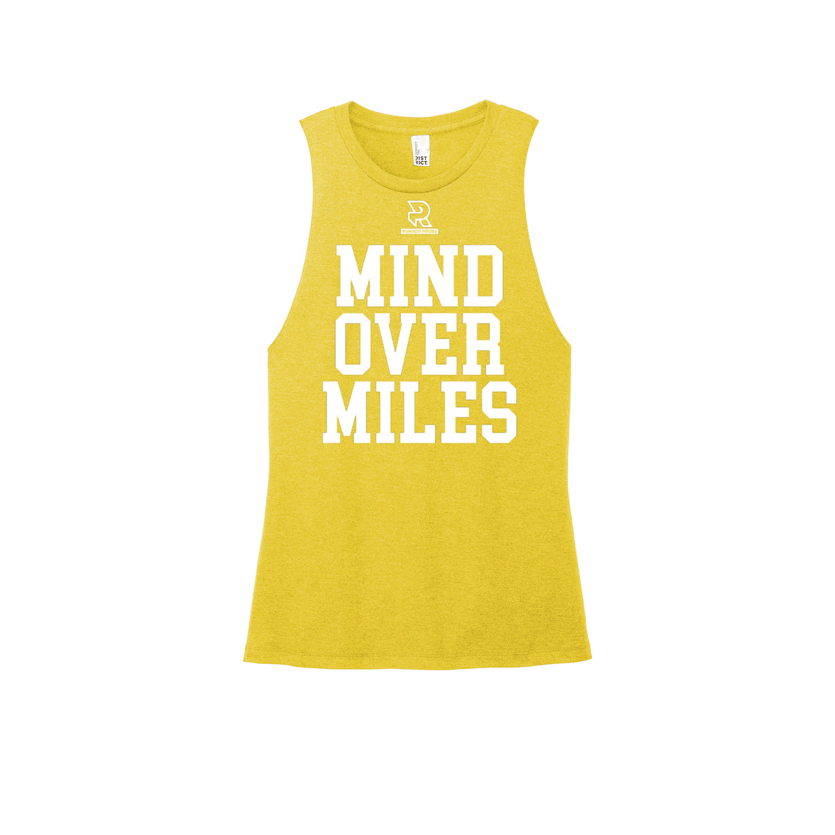 MIND OVER MILES (White) - Womens Perfect Tri Muscle Tank