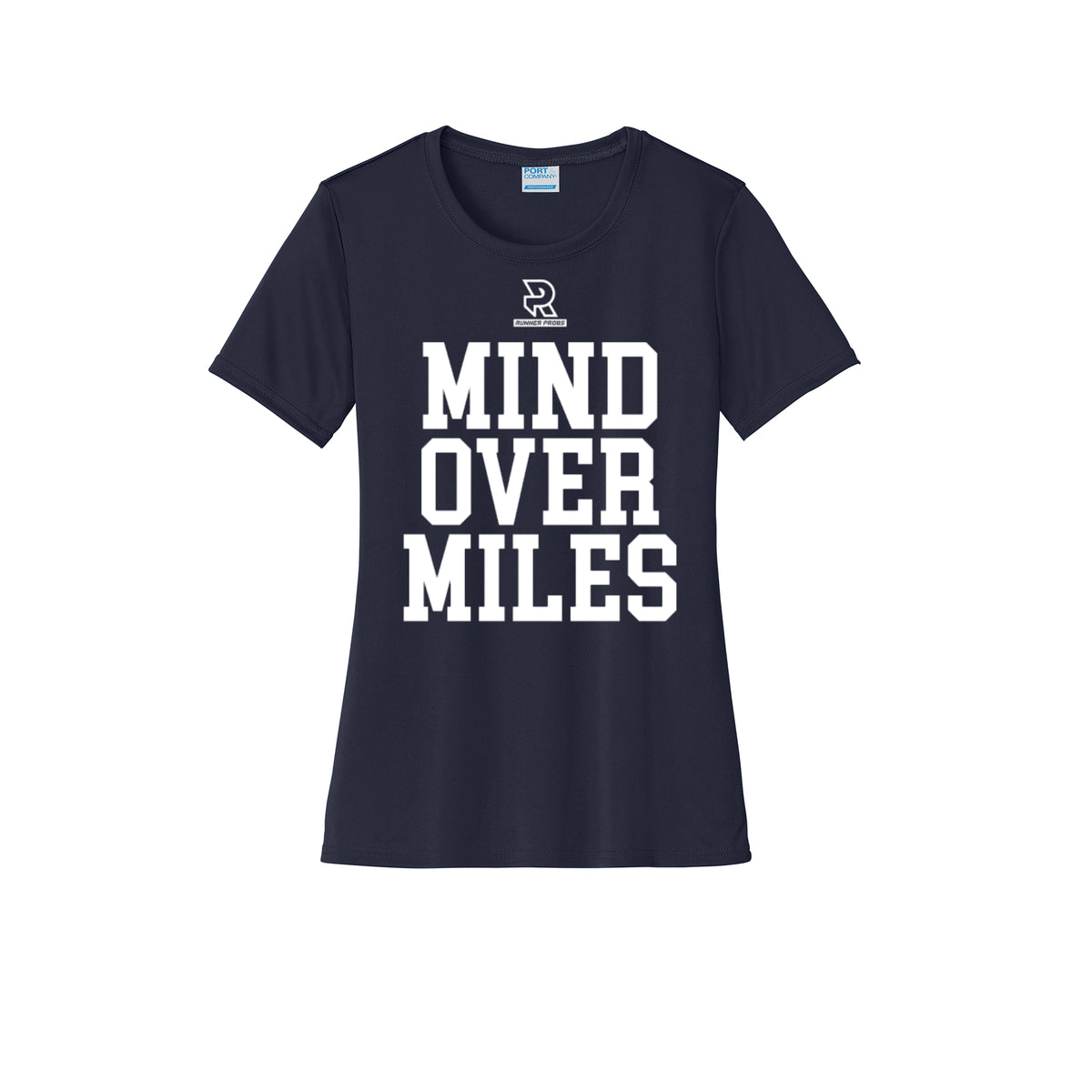 MIND OVER MILES (White) - Womens Short Sleeve Performance Tee