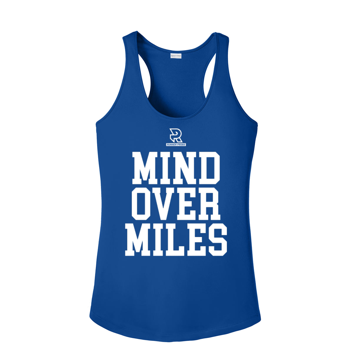 MIND OVER MILES (White) - Womens Competitor Racerback Tank