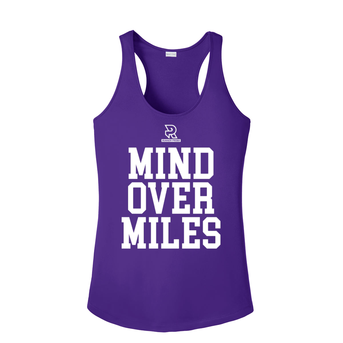 MIND OVER MILES (White) - Womens Competitor Racerback Tank