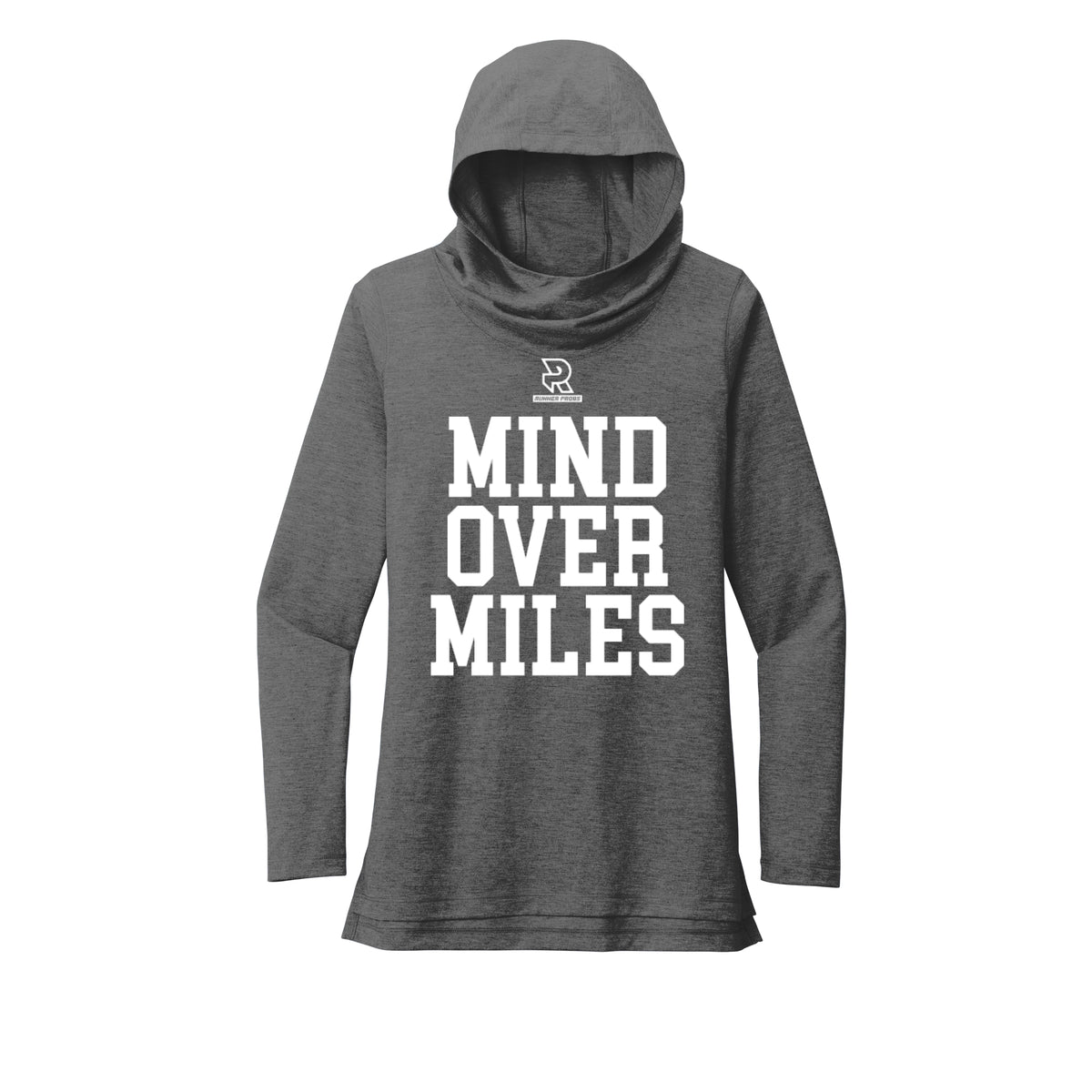 MIND OVER MILES (White) - Womens Tri-Blend Long Sleeve Hoodie