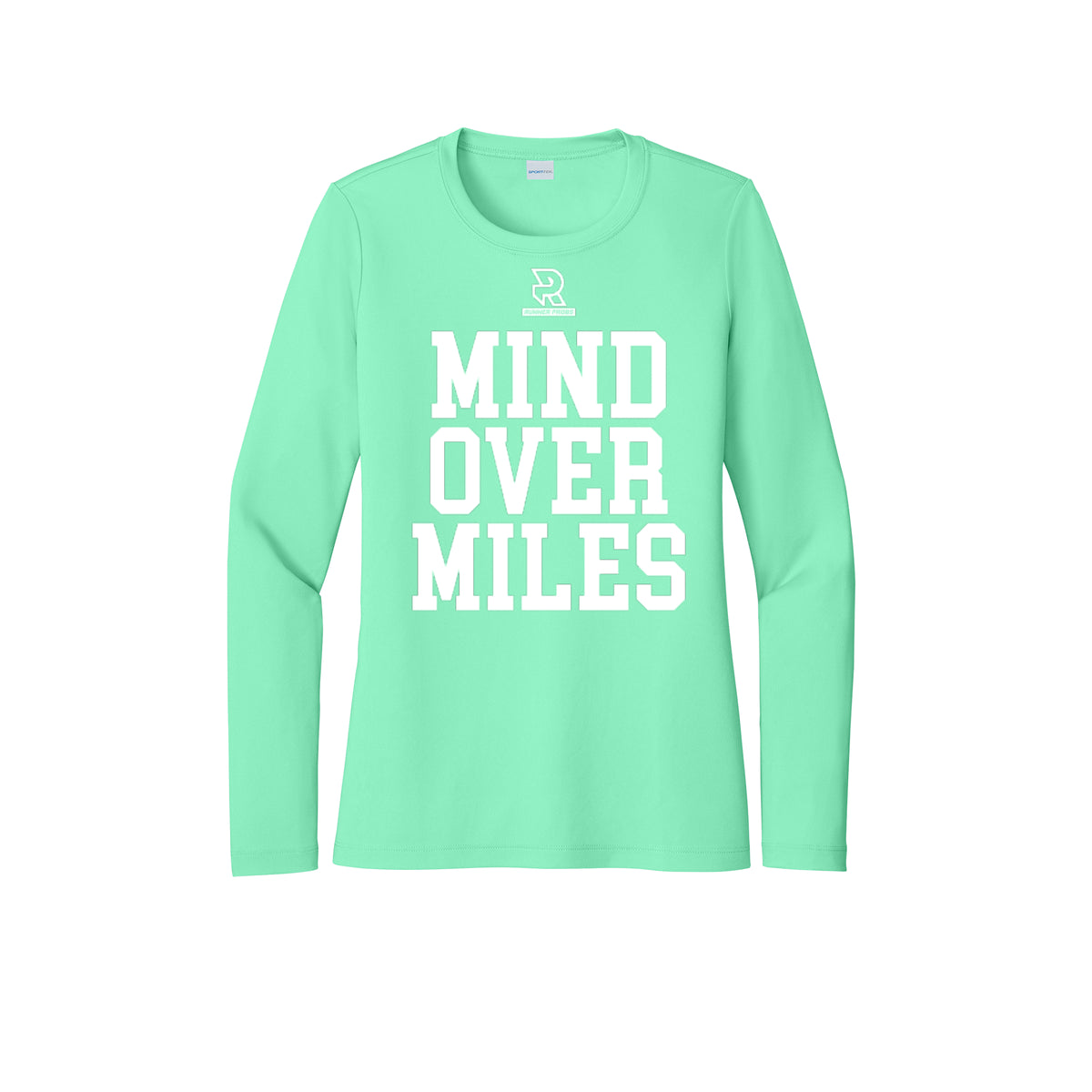 MIND OVER MILES (White) - Womens Pro Long Sleeve Performance Tee
