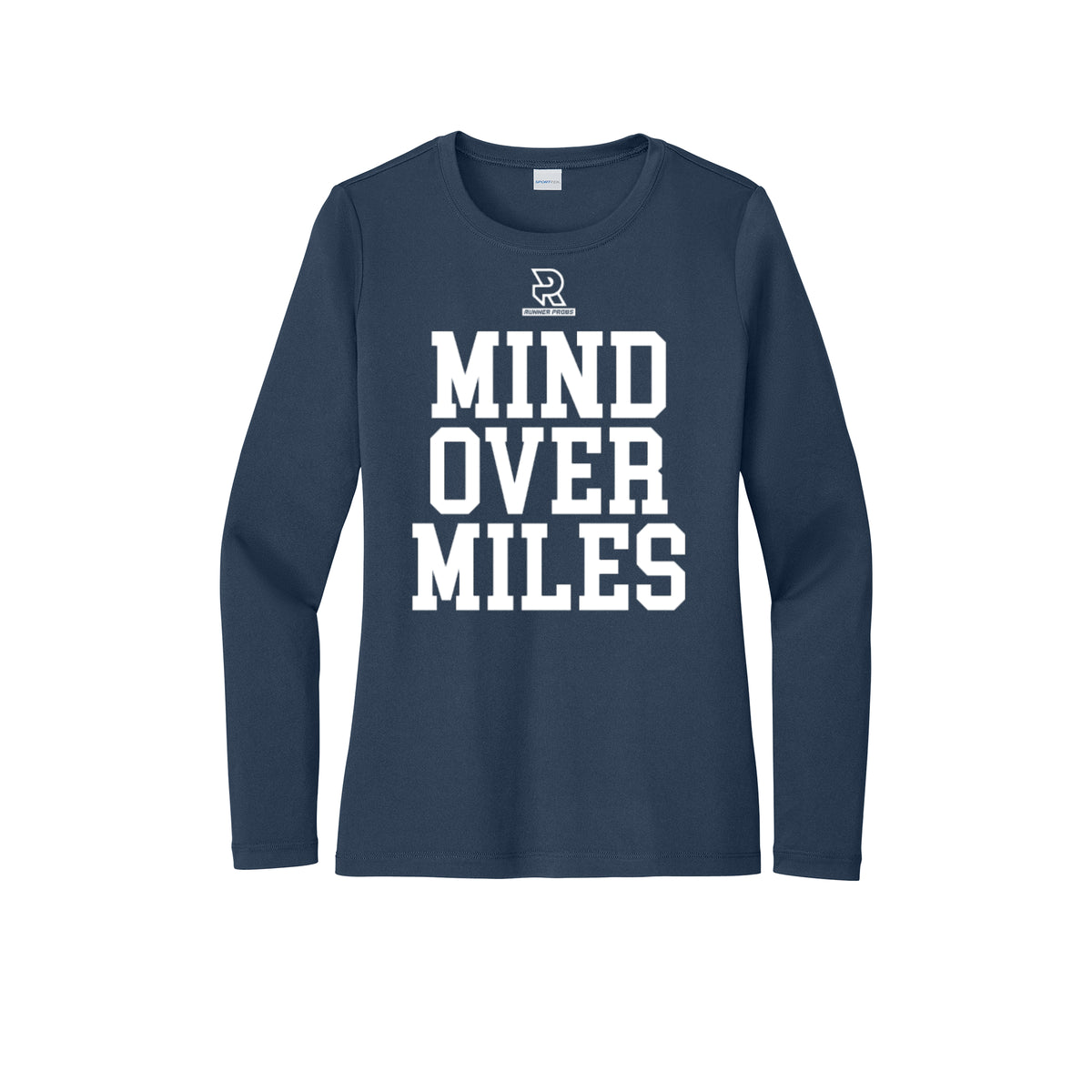 MIND OVER MILES (White) - Womens Pro Long Sleeve Performance Tee