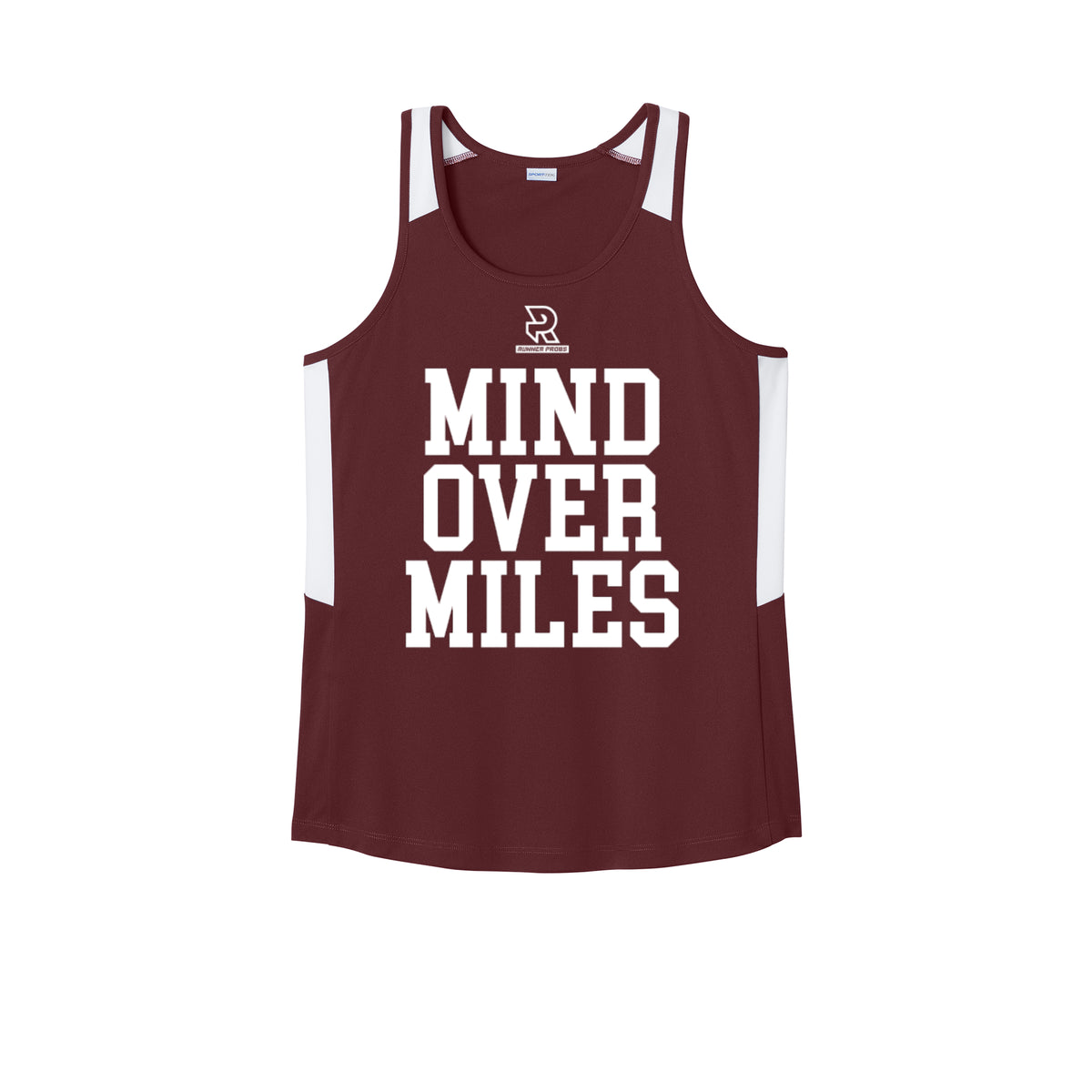 MIND OVER MILES (White) - Womens Club Track Tank