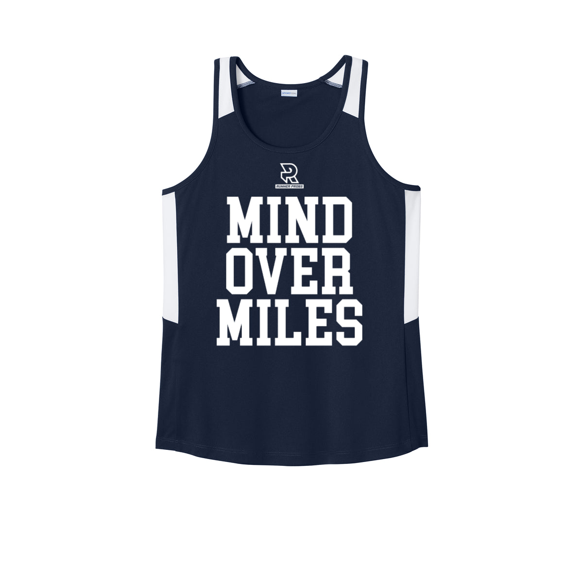 MIND OVER MILES (White) - Womens Club Track Tank