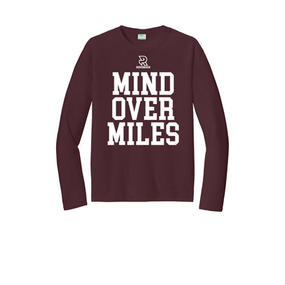 MIND OVER MILES (White) - Long Sleeve Performance Tee
