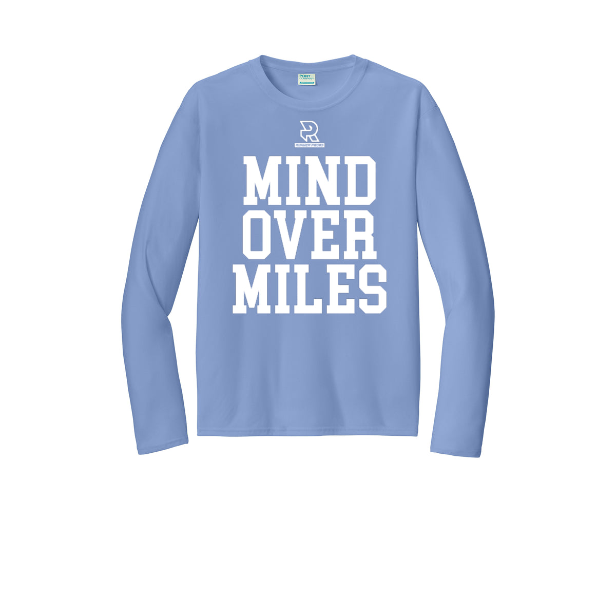 MIND OVER MILES (White) - Long Sleeve Performance Tee