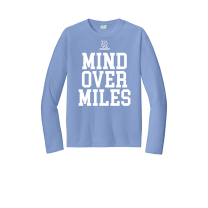 MIND OVER MILES (White) - Long Sleeve Performance Tee