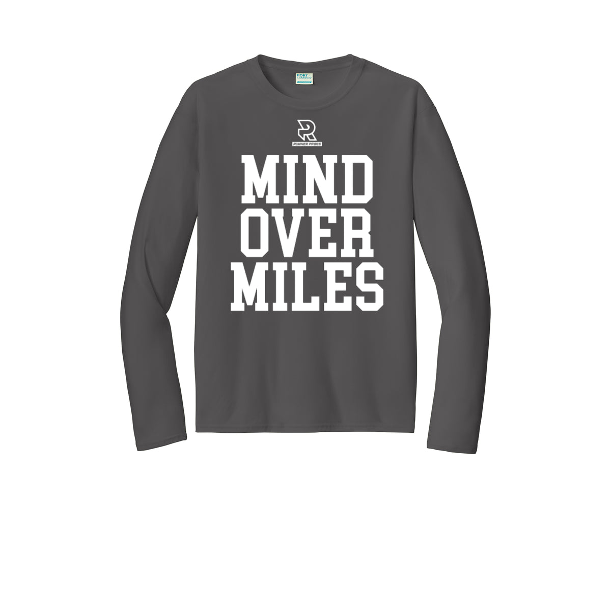 MIND OVER MILES (White) - Long Sleeve Performance Tee