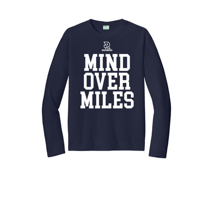MIND OVER MILES (White) - Long Sleeve Performance Tee
