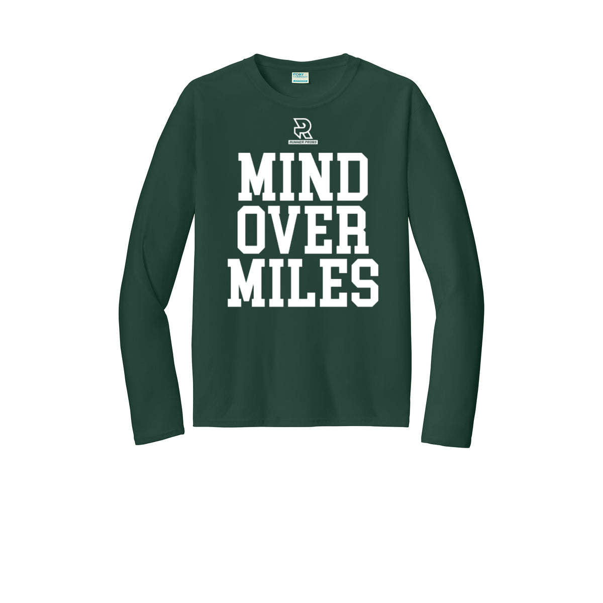MIND OVER MILES (White) - Long Sleeve Performance Tee