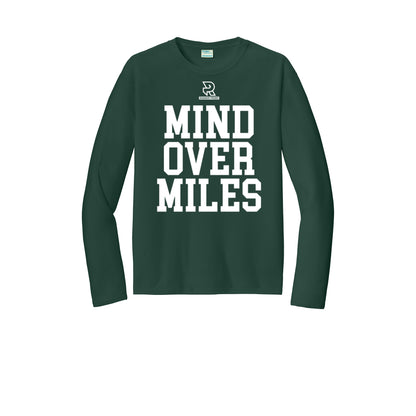 MIND OVER MILES (White) - Long Sleeve Performance Tee