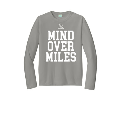 MIND OVER MILES (White) - Long Sleeve Performance Tee