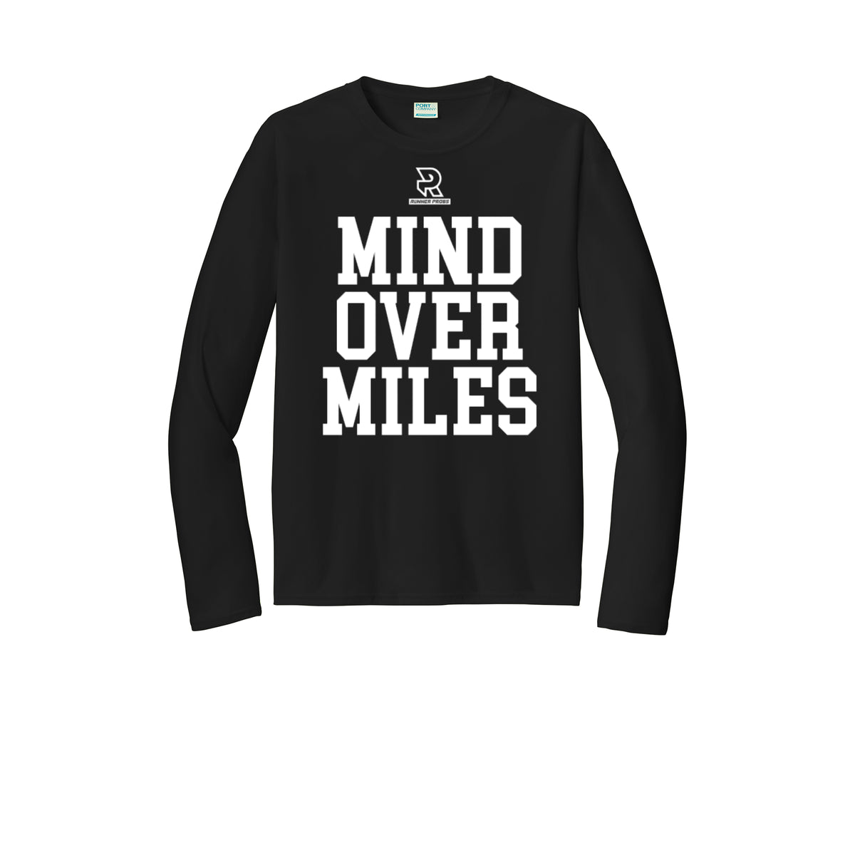MIND OVER MILES (White) - Long Sleeve Performance Tee