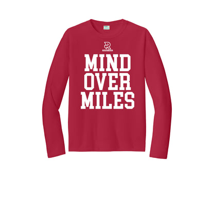 MIND OVER MILES (White) - Long Sleeve Performance Tee