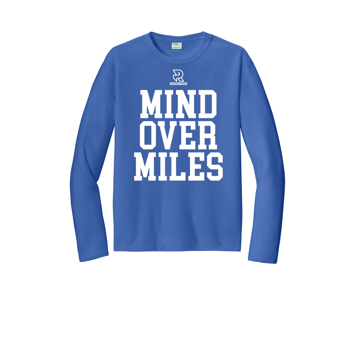 MIND OVER MILES (White) - Long Sleeve Performance Tee