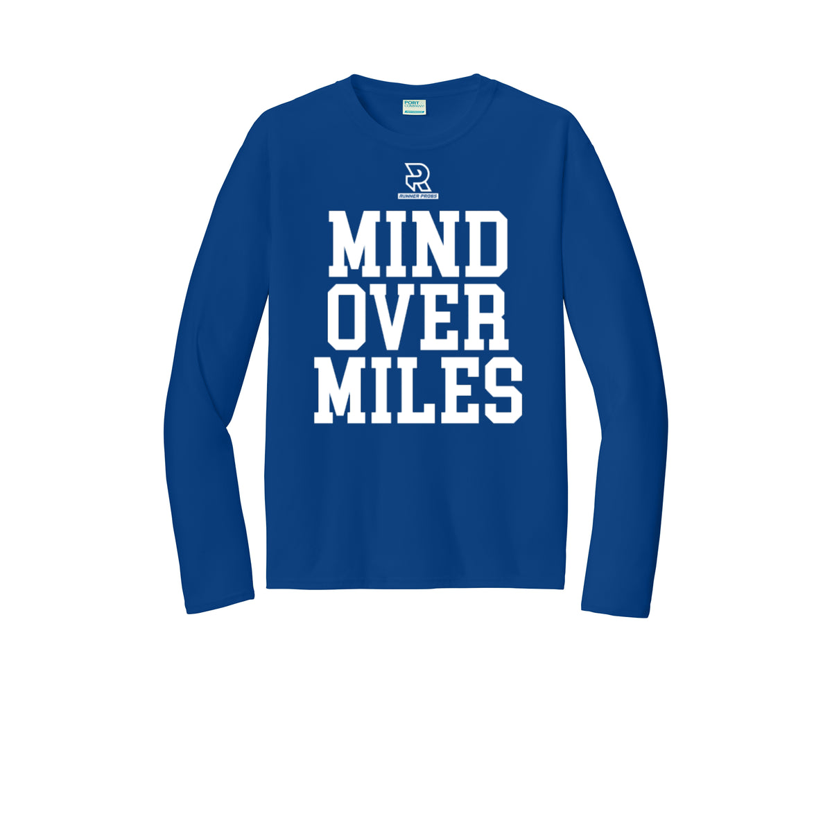 MIND OVER MILES (White) - Long Sleeve Performance Tee