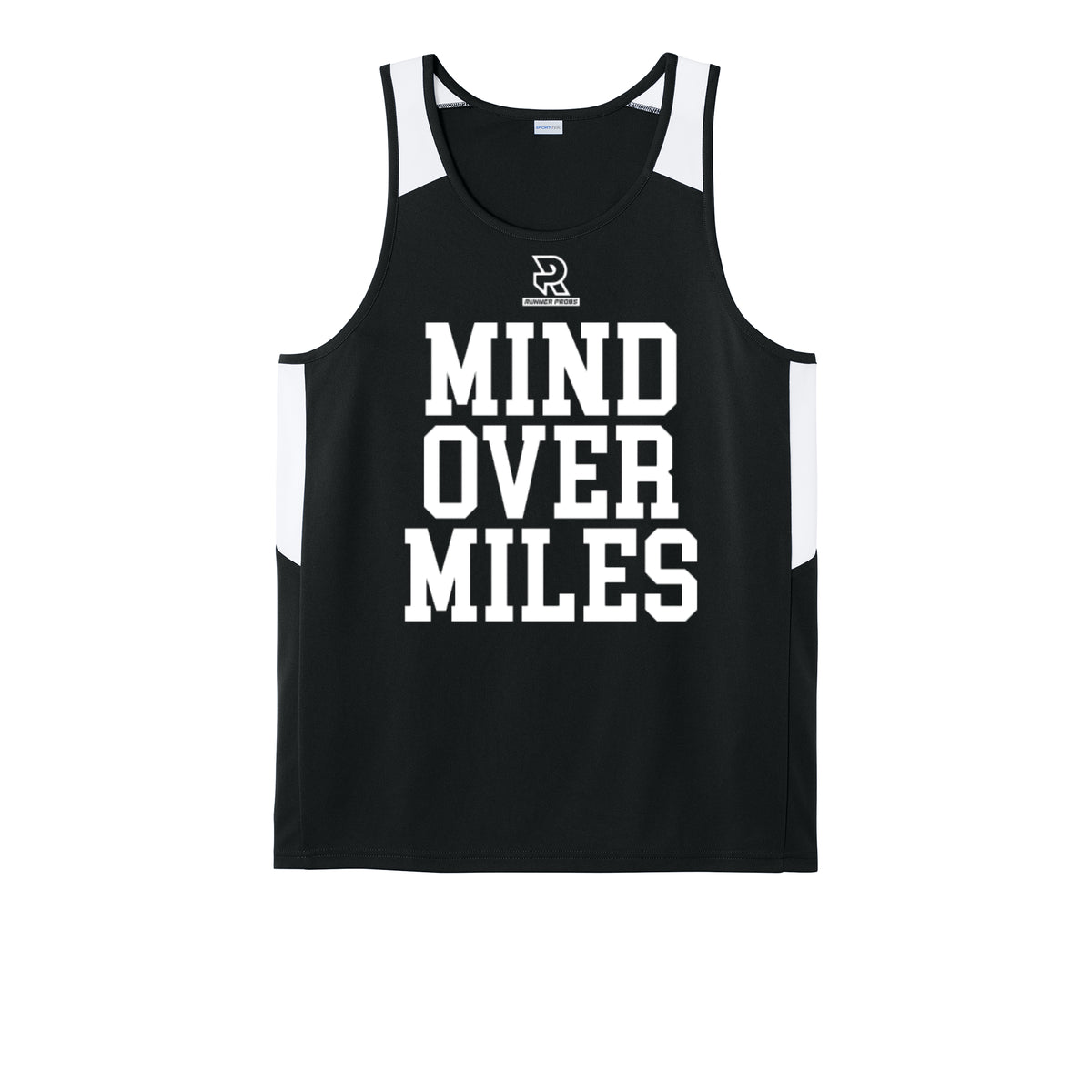 MIND OVER MILES (White) - Mens Club Track Tank