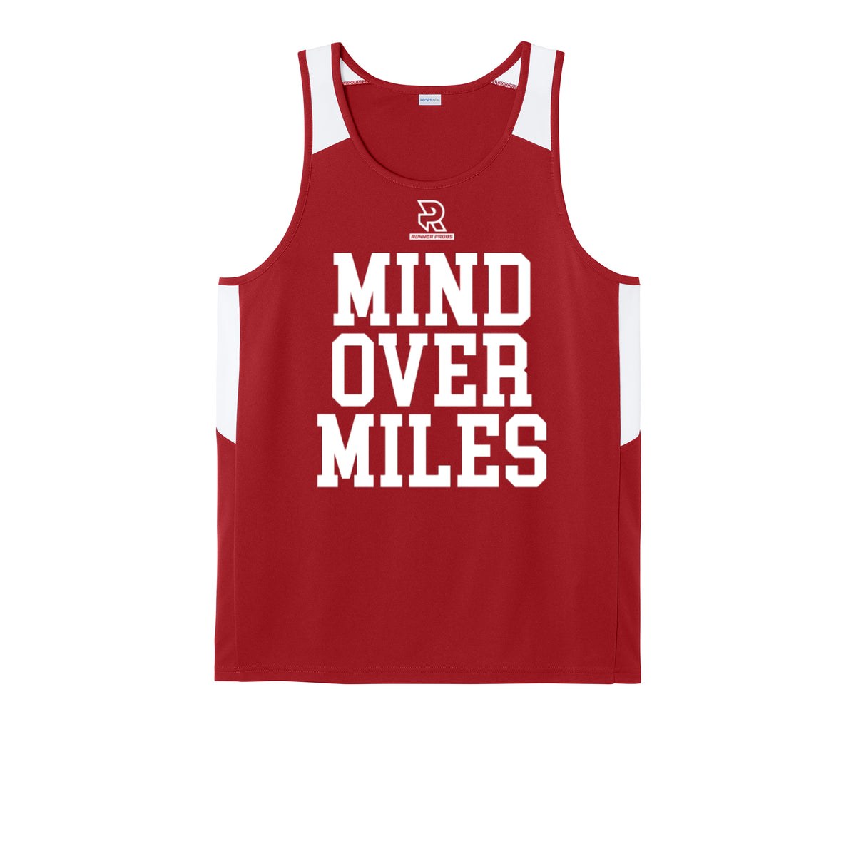 MIND OVER MILES (White) - Mens Club Track Tank