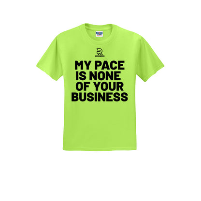 MY PACE IS NONE OF YOUR BUSINESS (White) - Short Sleeve Cotton Tee